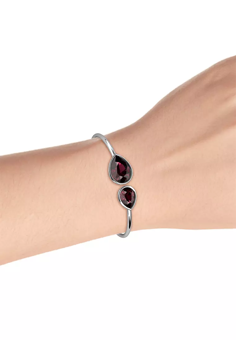 Macey Twin Bangle WG Purple - Gelang Crystal Premium Luvea Collectiong