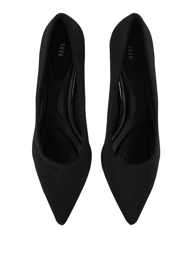 Lycra Mid Heel Pumps