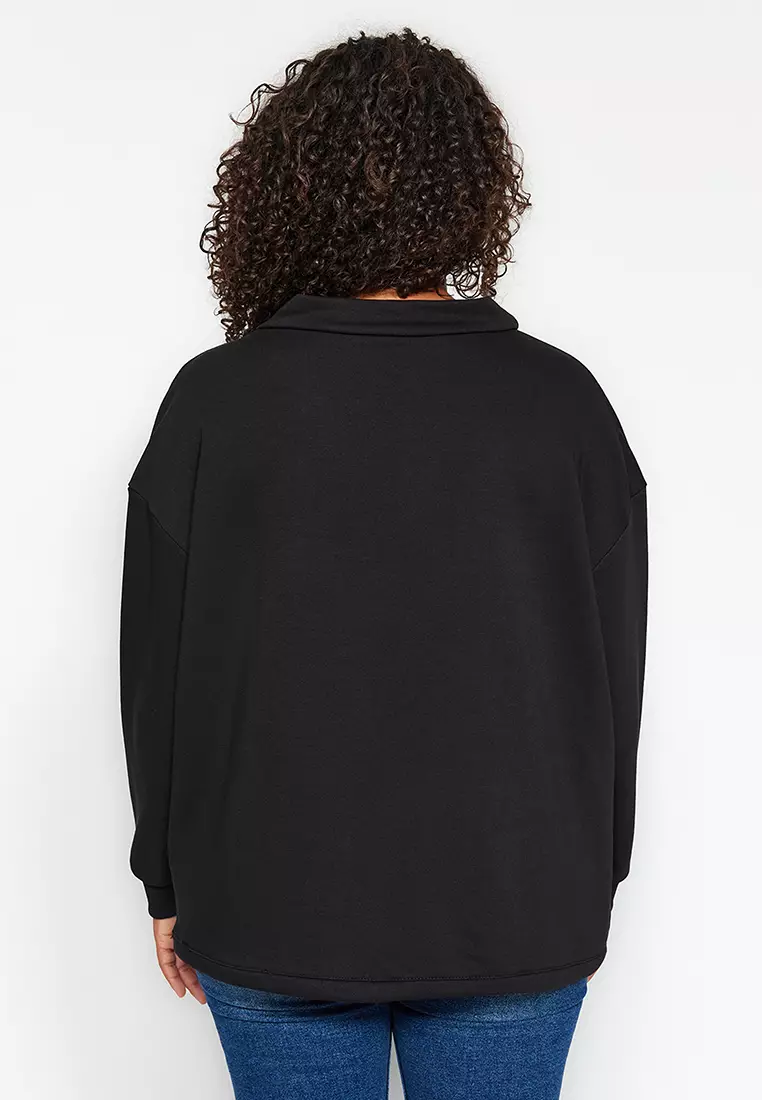 Oversized black sweater plus clearance size