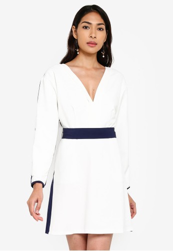 Jual Paper Dolls Navy White Dress Original Zalora Indonesia