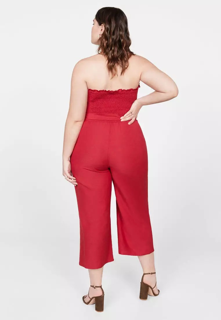 Buy Violeta by MANGO Plus Size Elastic Panel Jumpsuit Online