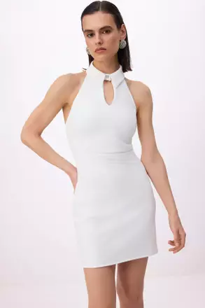 white evening dress for women LaDivine CD790 Long Formal Prom Pleated Dress main image 0