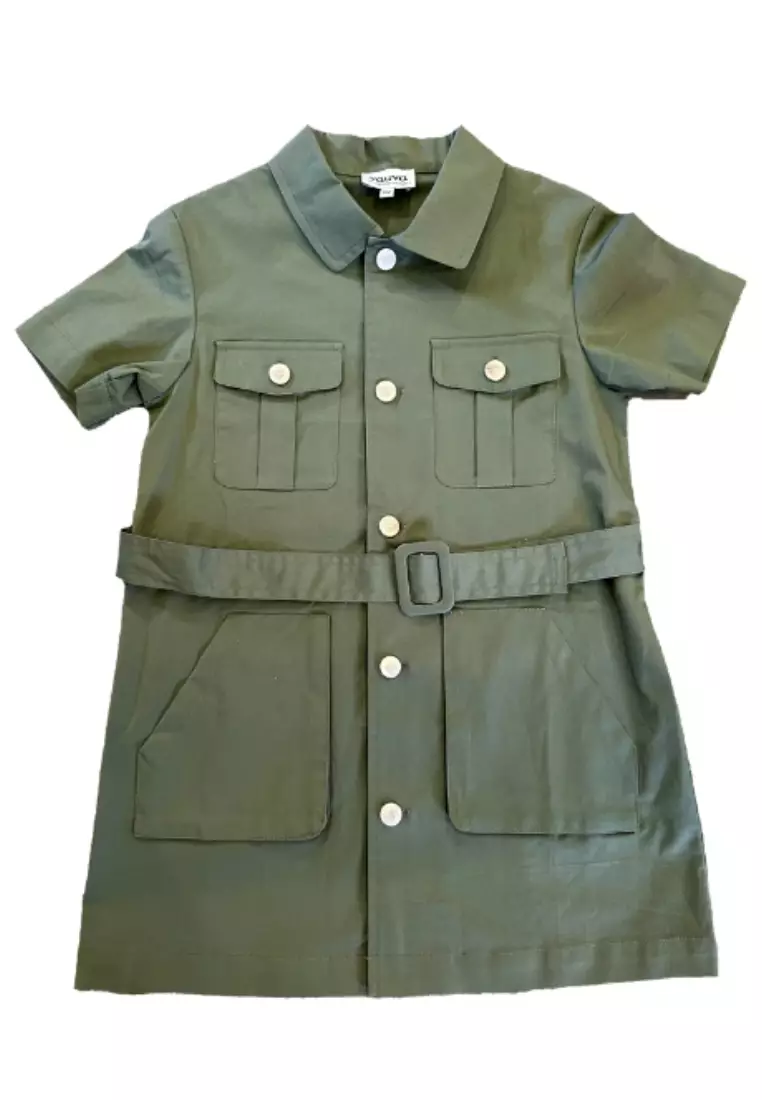 Buy My Little Korner Vauva SS23 Safari Girls Cotton Dress Olive