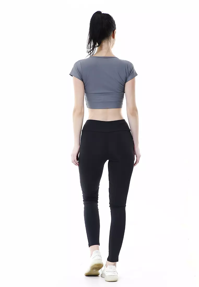 Jovita One Set Atasan Bawahan Baju Senam Aerobik Relaxed Fit - Abu