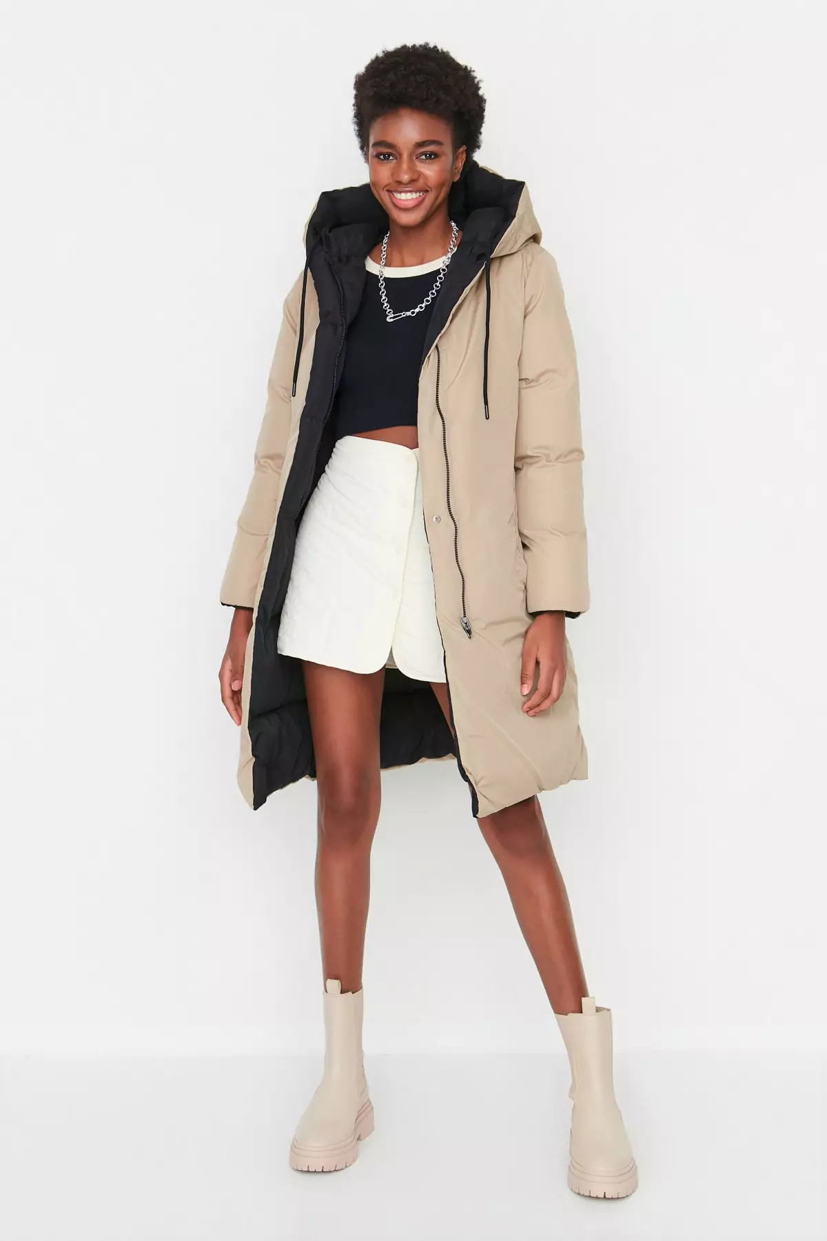 Reversible Long Puffer Coat