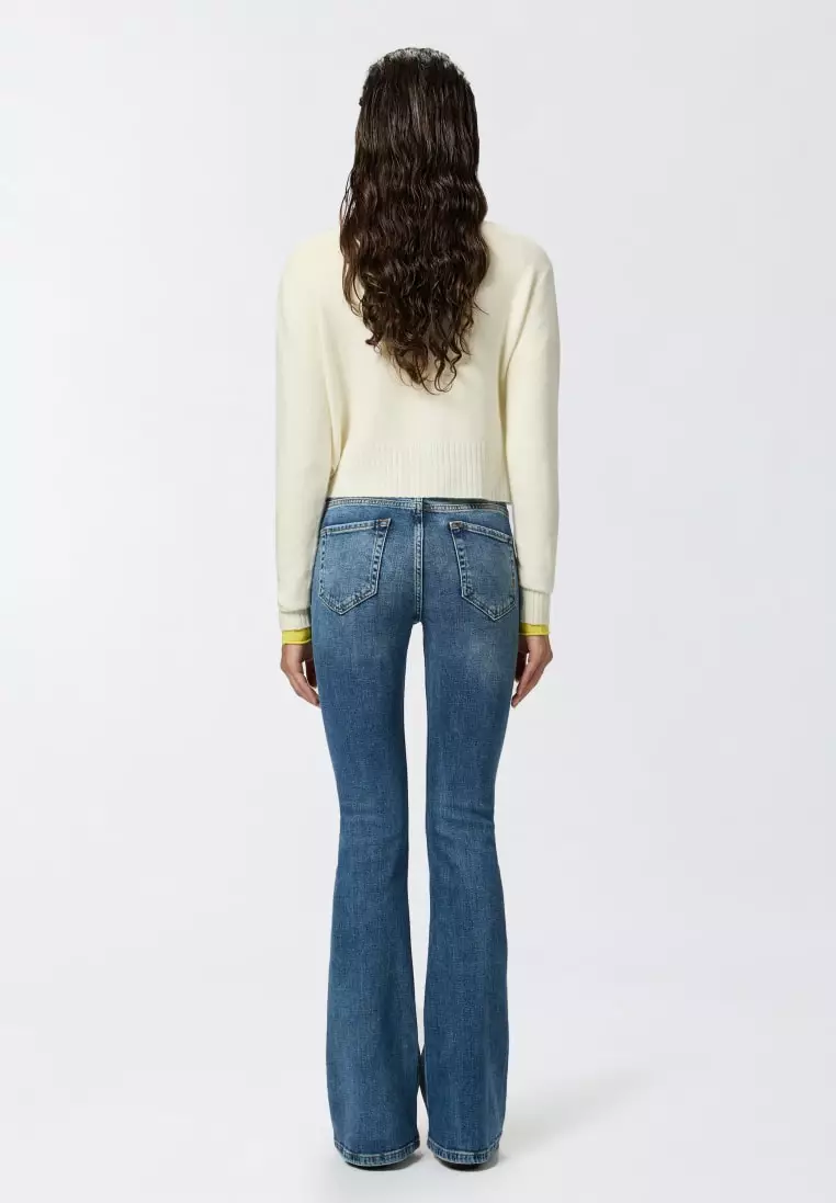 Blue denim flared jeans