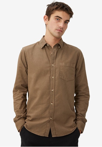 Cotton On 褐色 Mayfair Long Sleeve Shirt A1E23AA09FA03EGS_1