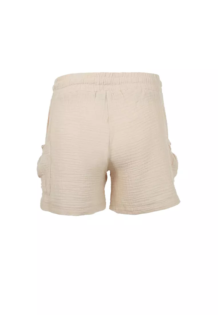 Celana Pendek Serut Musim Panas Dingin Latte