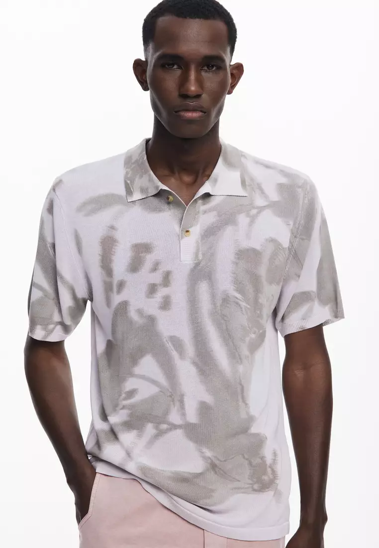 Abstract short-sleeve polo