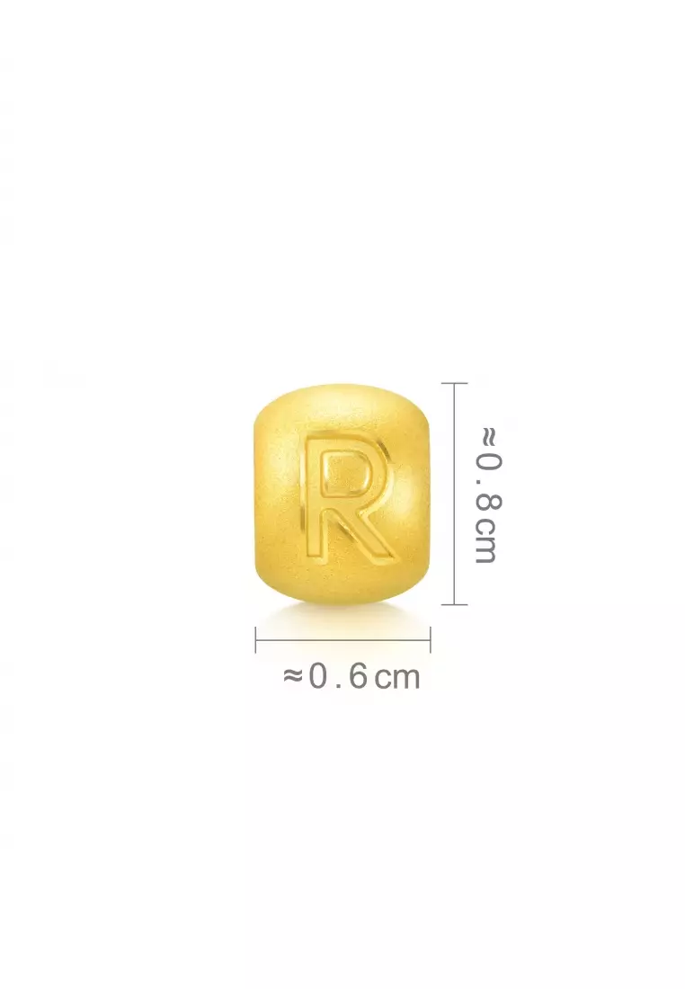 Charme 999 24K Gold Letter R Alphabet Charm 92912C (Bracelet not included)