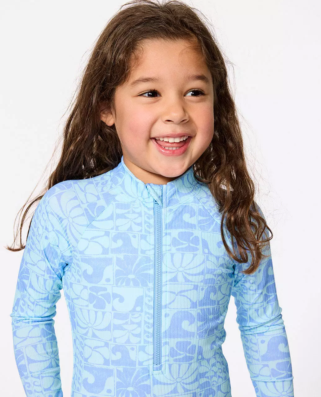 Rip Curl Kids Artist Of The Search Oceanic Long Sleeve Surf Suit Swimsuit - Girls (1-8 Years) - Teal