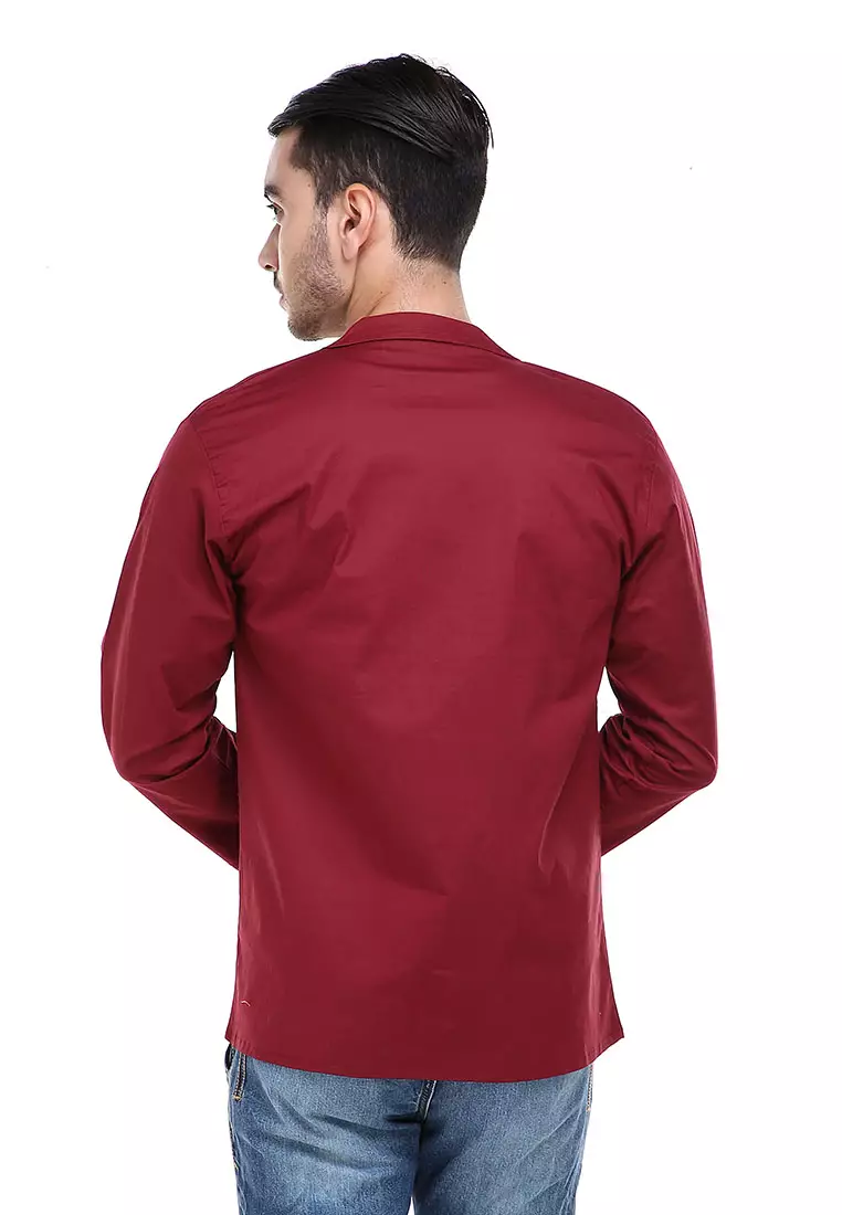 Woreq Jas Blazer Pria Formal Suits Resmi Three Pockets Material Cotton Strecth ORIGINAL - Maroon