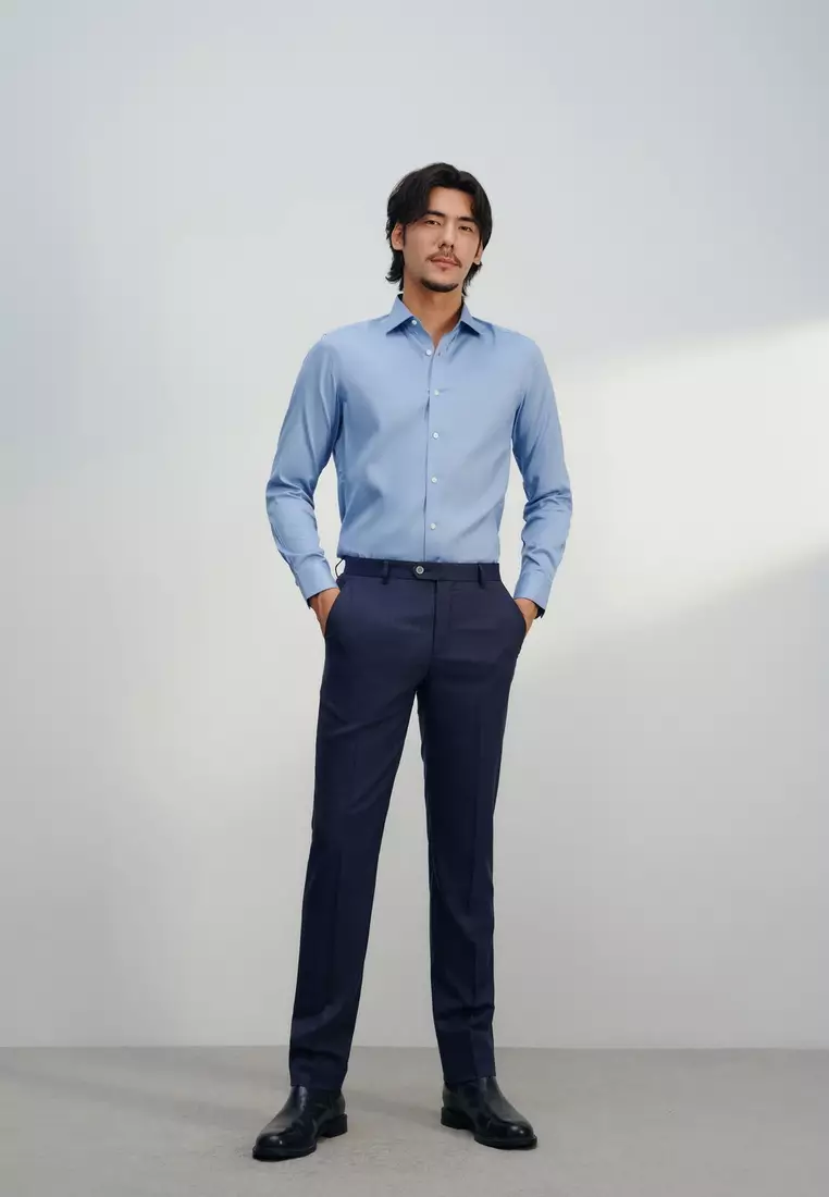 BLAACK Cotton Silk Blend Long-sleeve Formal Shirt