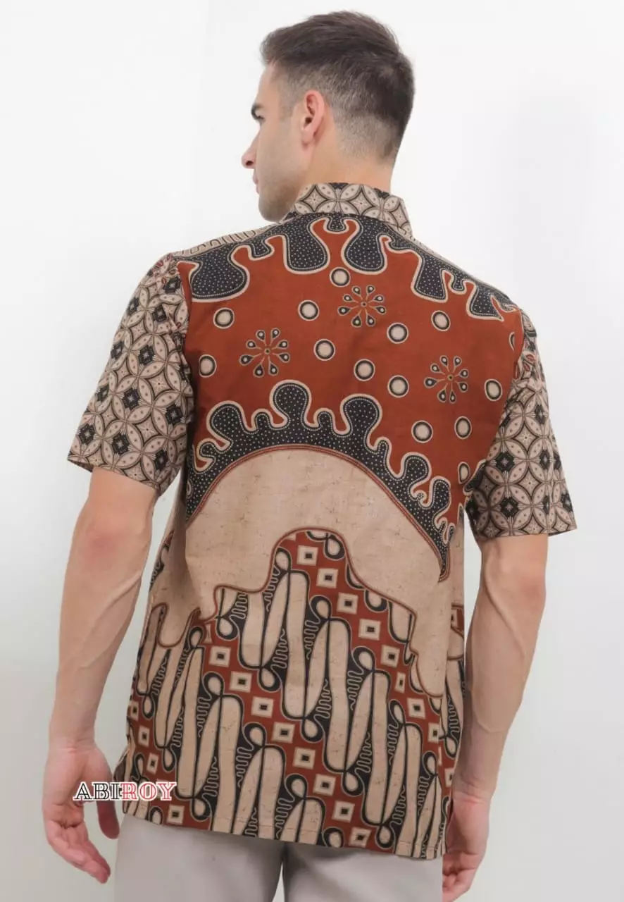 Ardiwangsa Bata Kemeja Batik Pria Premium Slimfit Lengan Pendek NLN