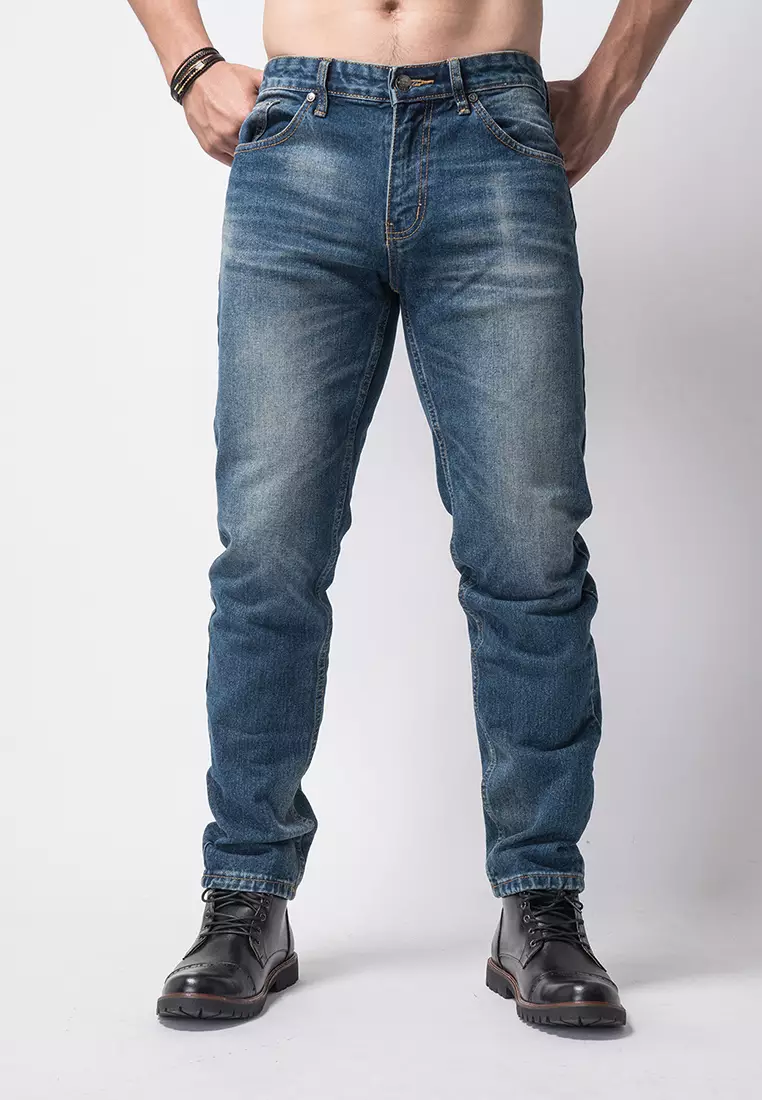 Tapered Fit Jeans Premium Washed Indigo
