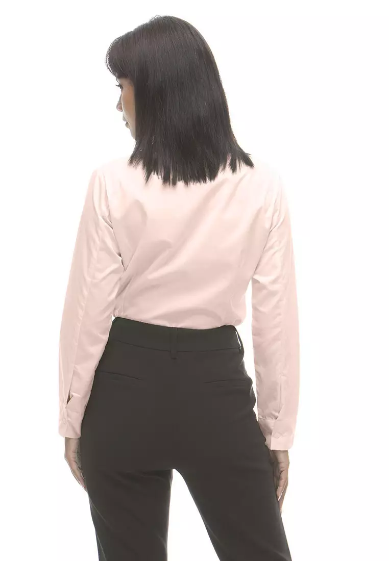 Delaney Pinstripe Long Sleeve Office Blouse