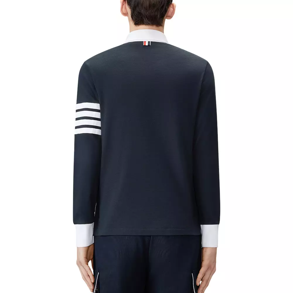 Jersey 4-Bar Rugby Polo Shirt Navy Men