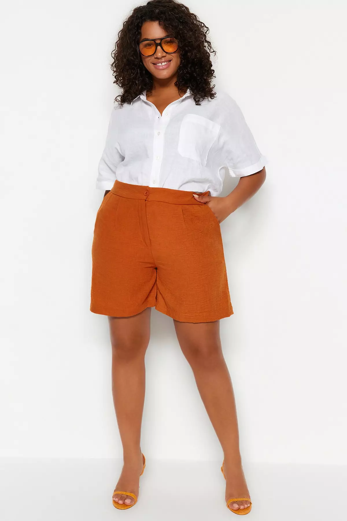 Cheap plus hot sale size shorts