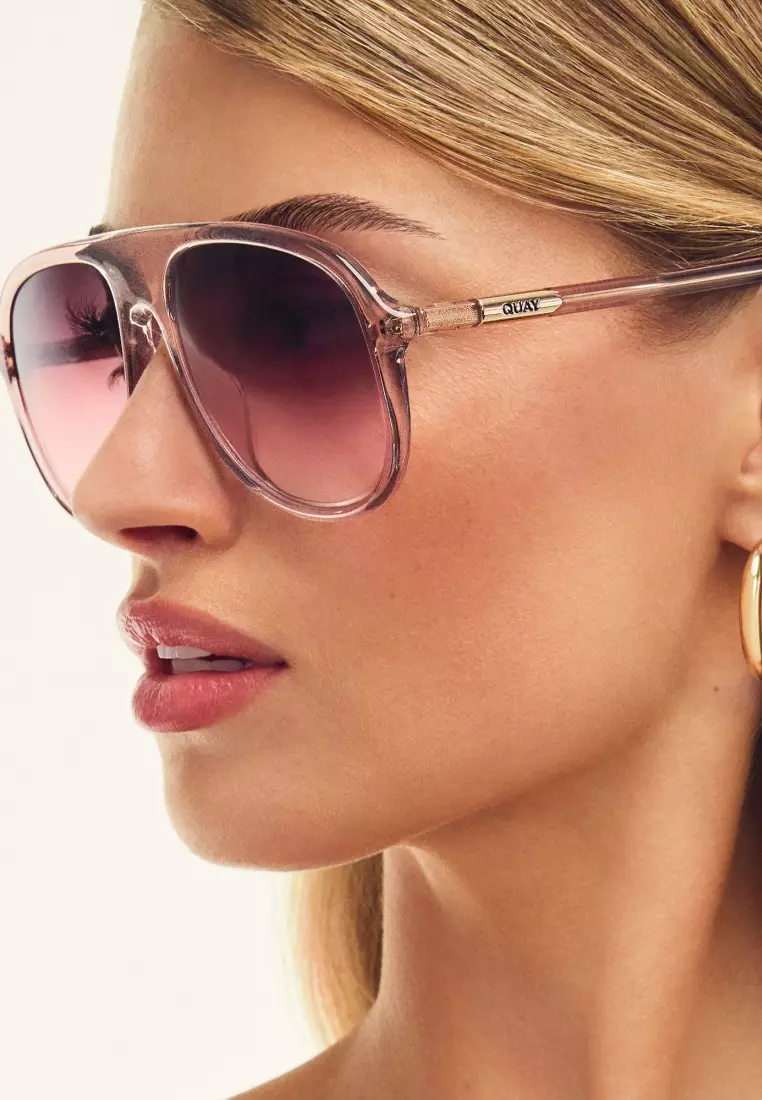 QUAY Chart Topper Sunglasses - Doe/Rouge Glow
