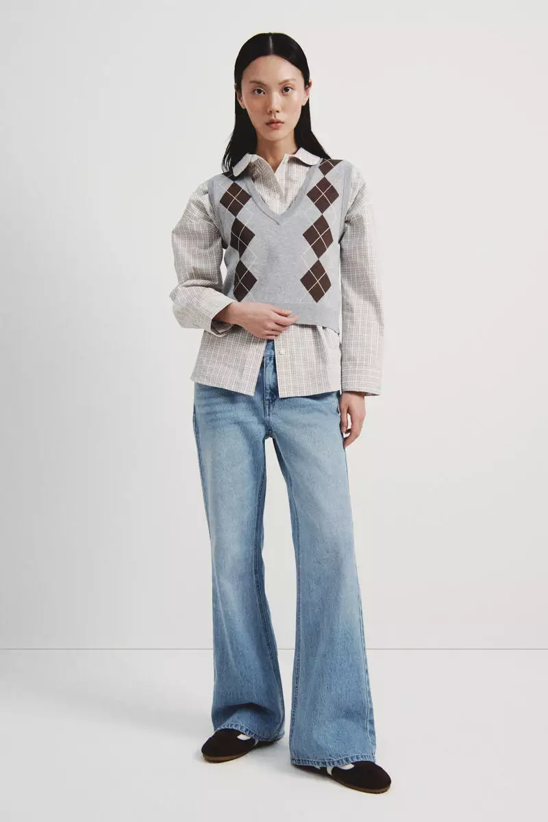 Jacquard-knit sweater vest