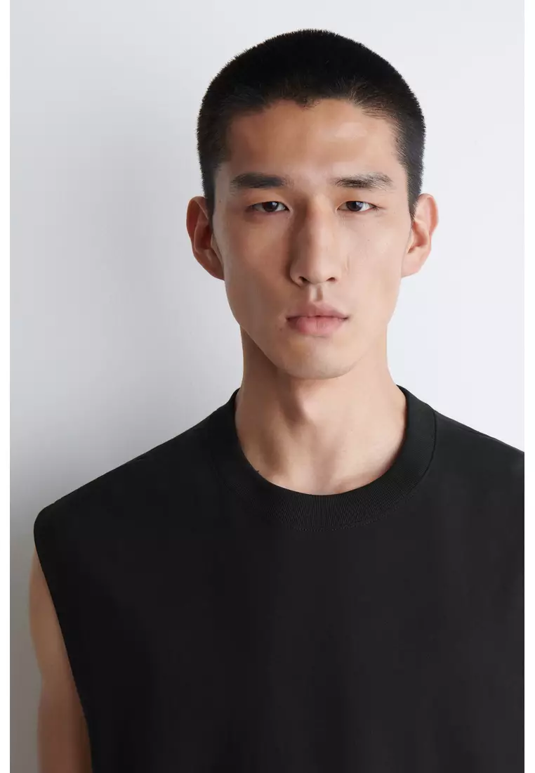 RELAXED COTTON-CREPE TANK TOP