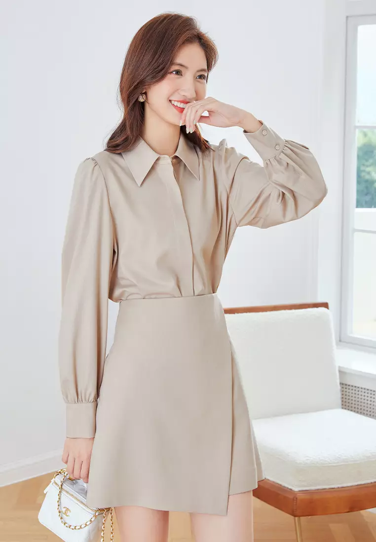 Simple Long Sleeve Formal Blouse