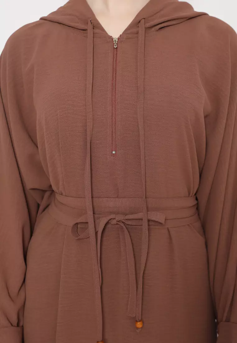 Xavera Abaya Hoodie Brown