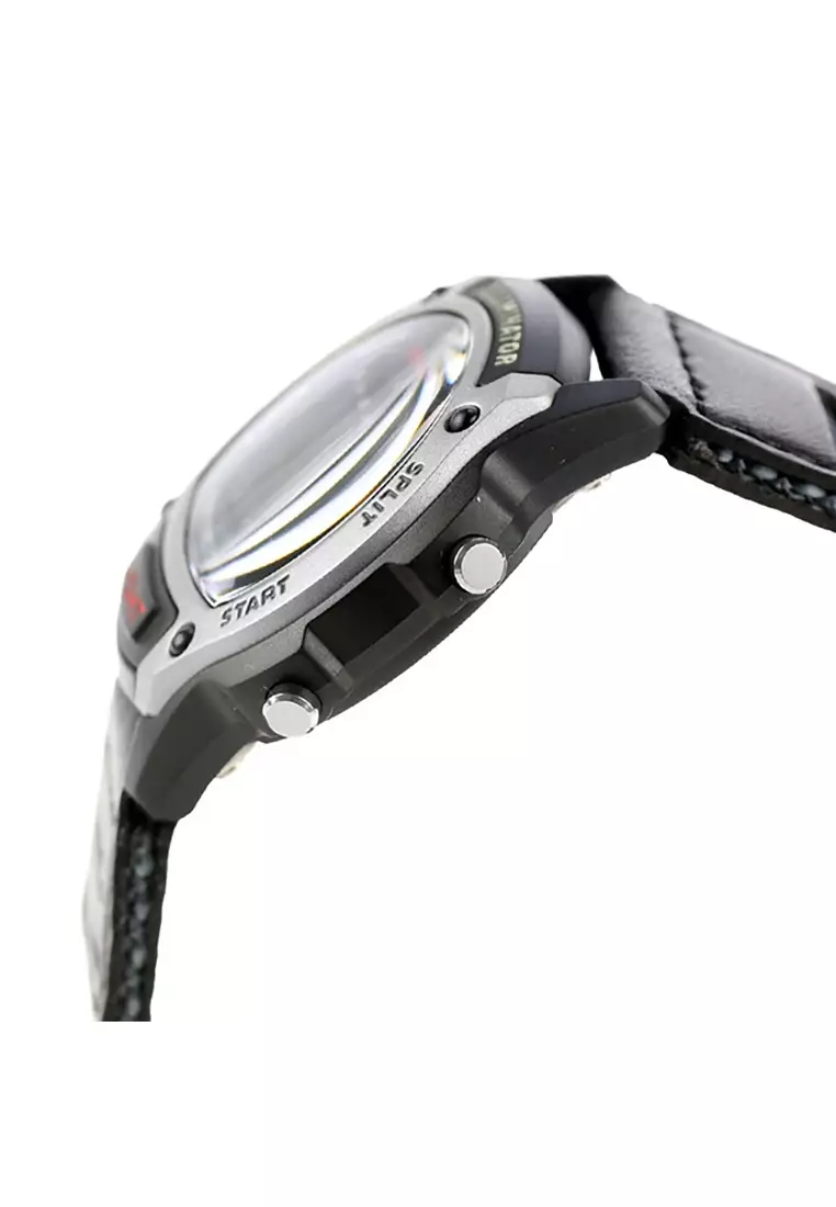W-220HF-8AV Men Digital Sports Watch Gray Leather Band