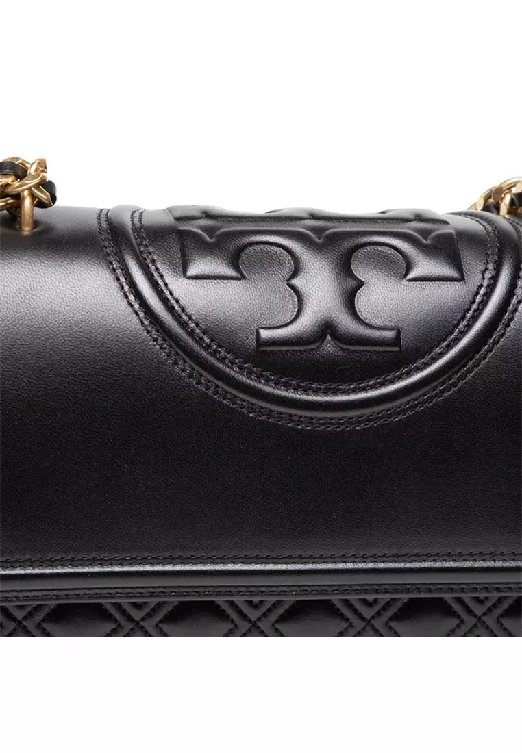 Tory Burch 'fleming Convertible' Black Shoulder Bag With Diamond-shaped  Pintucks In Leather Woman - ShopStyle