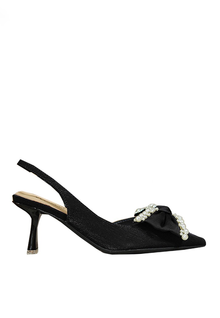 VANSA Faux Pearl Bow High Heel Sandals VSW-H27613