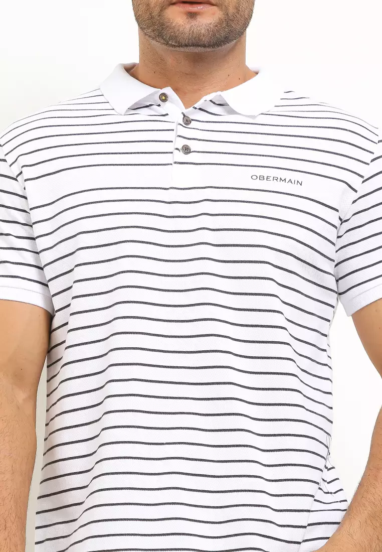 Lane Stripe Logo Polo Shirt