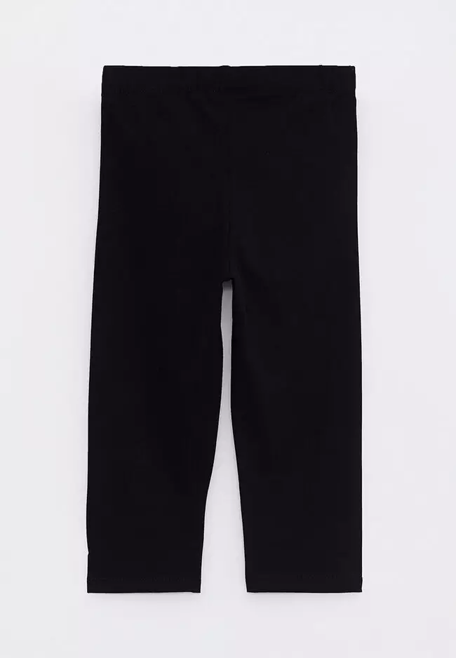 Girls plain black discount leggings