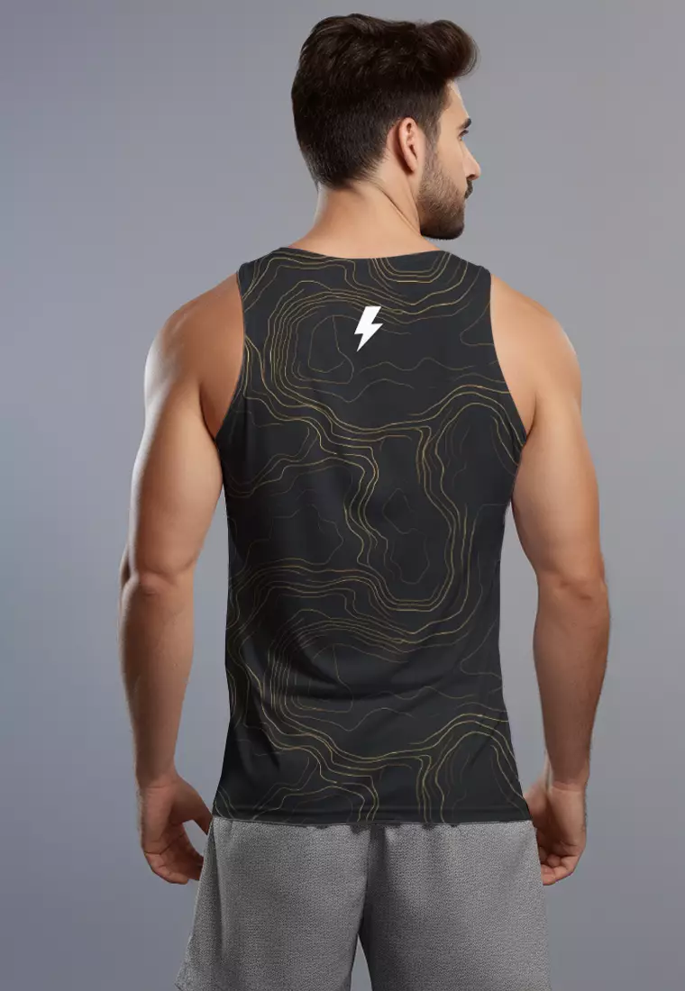 MSA84 Muscle Tank Cross Training yellow topography