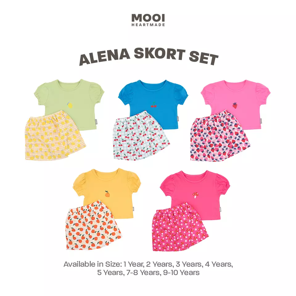 Mooi Setelan Anak Perempuan Alena Skort Set - Pistachio