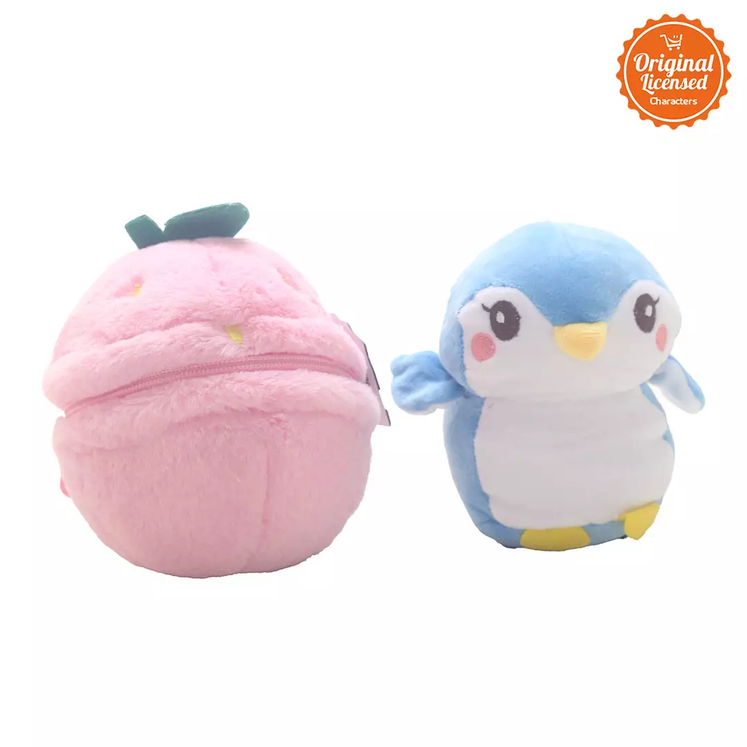 Boneka Resleting Pinguin Strawberry Pink 12 cm