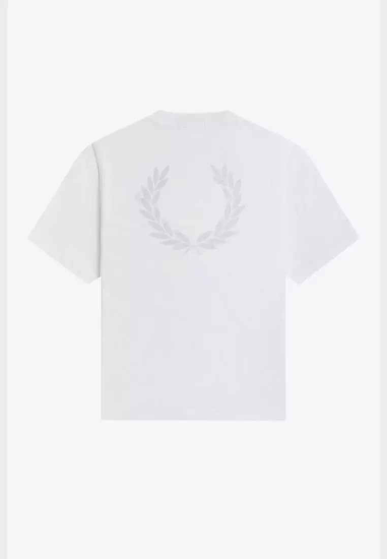 Fred Perry M2474 Back Print Laurel Wreath T-Shirt (Snow White) 