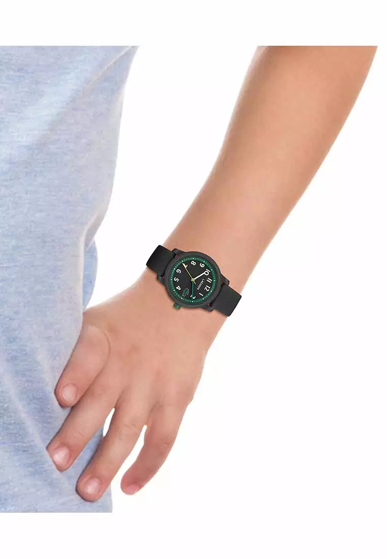 12.12 Kids Watch Black Silicone Strap - Black Dial 2030042MY