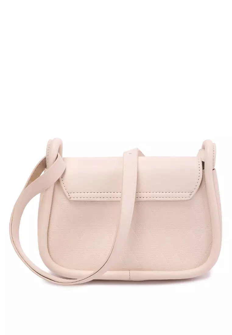 Tas Selempang Kulit Imitasi Warna Putih