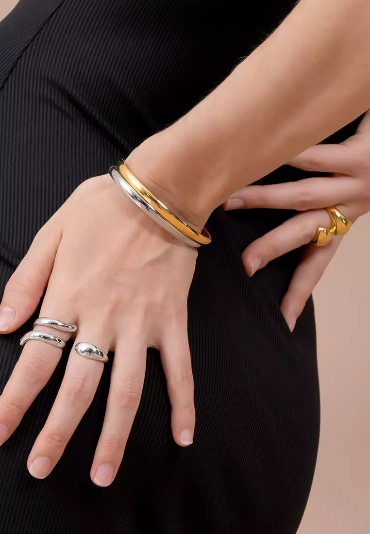 Elan Irregular Open Claw White Gold Ring