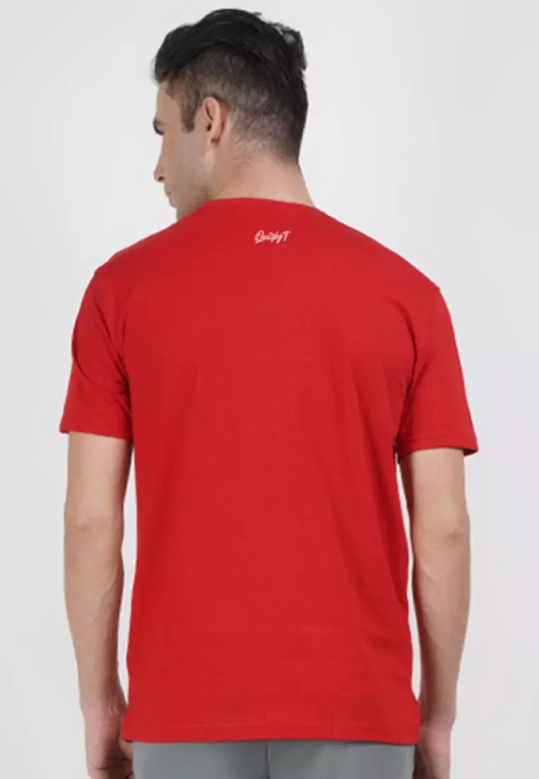 Peace Graphic Red Cotton Short Sleeve Regular Fit Tee