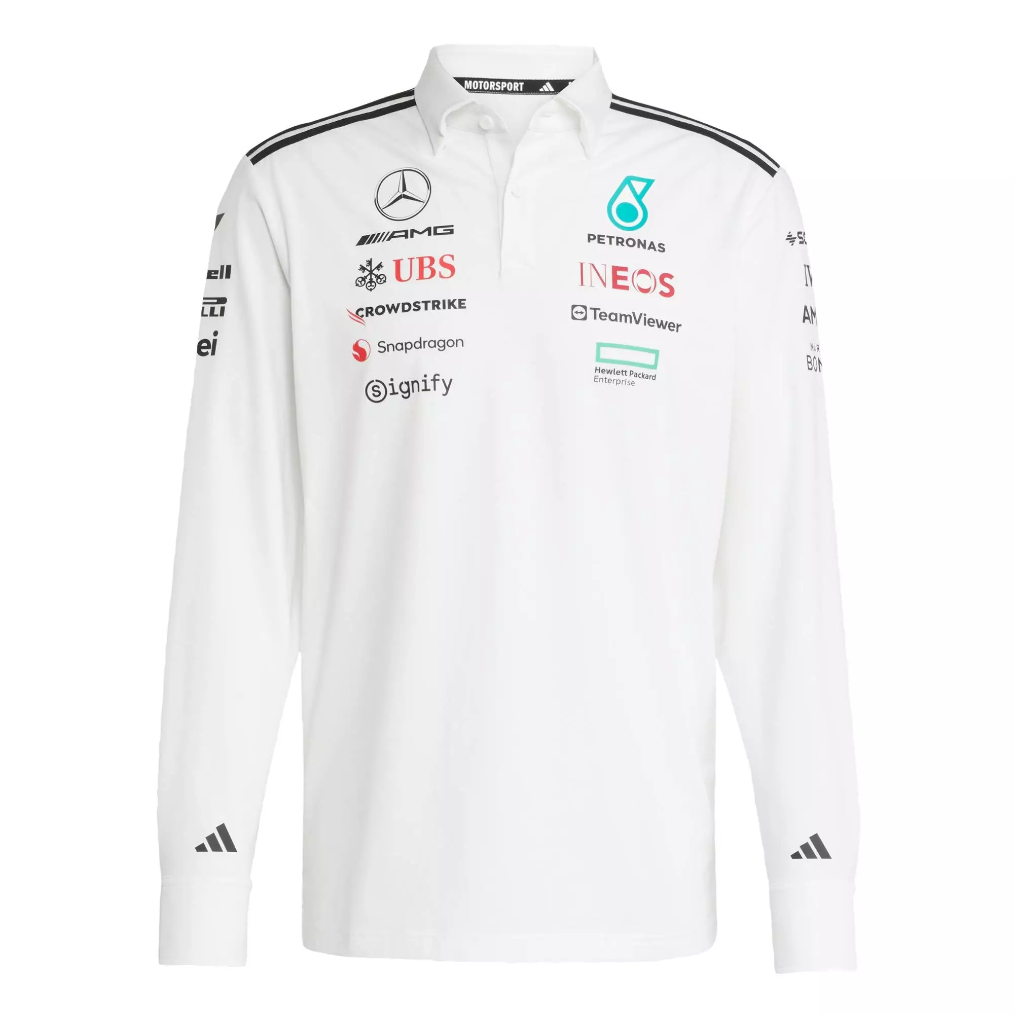 Motorsport MERCEDES - AMG PETRONAS FORMULA ONE TEAM POLO LONG SLEEVE Men White JX0757