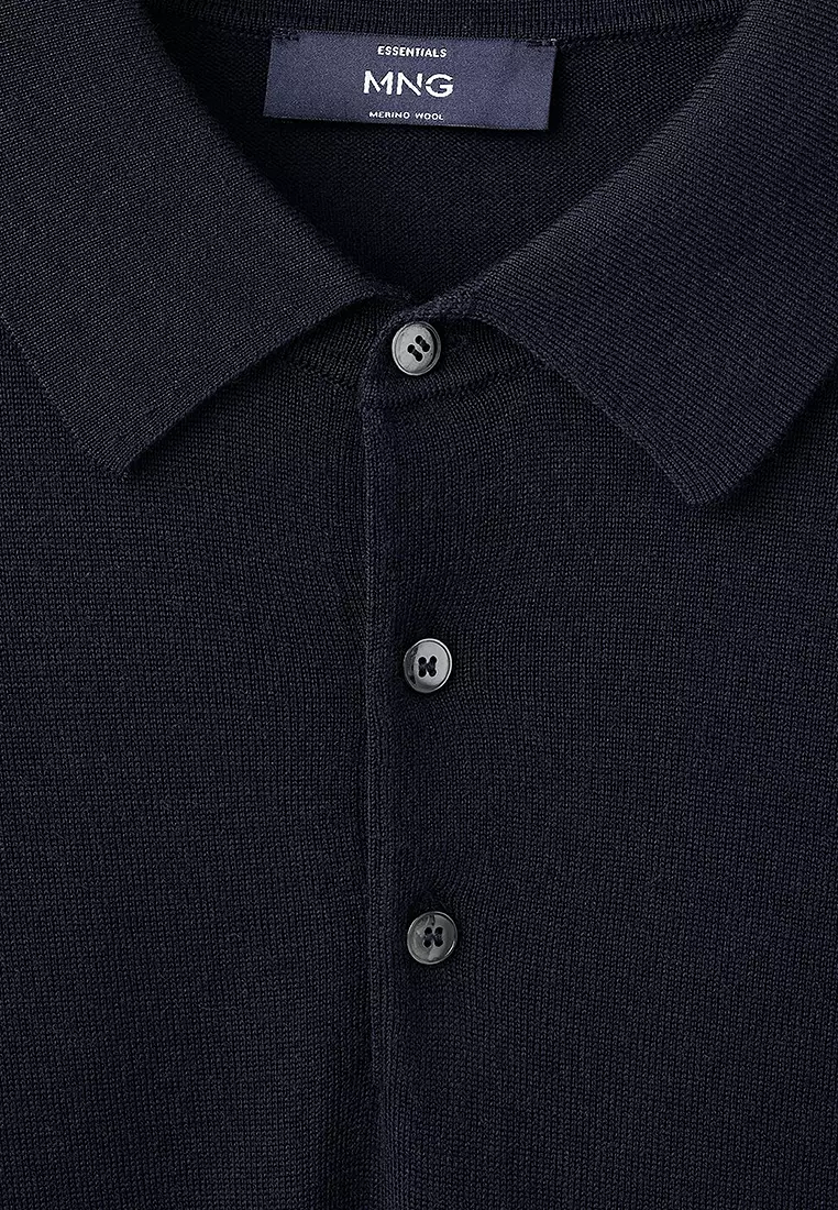 100% Merino Wool Polo Sweater