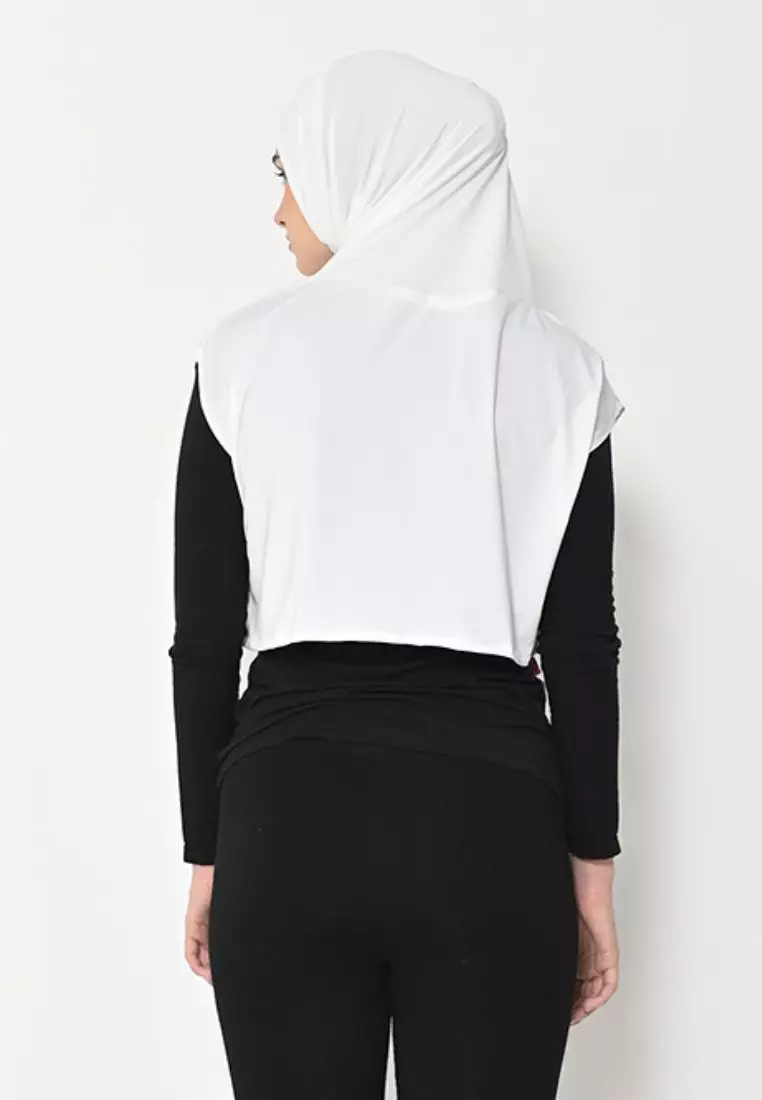 Alesha Hijab Outer White - Hijab Olahraga