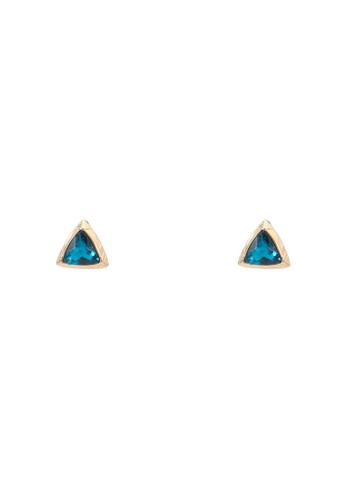 Sapphire Triangle Stud Earrings, 飾品配esprit 品牌件, 耳釘