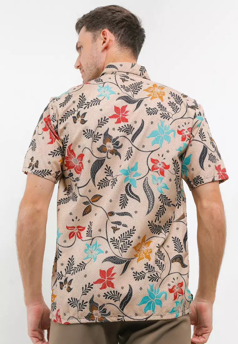 Kembang Kemeja Batik Exclusive Premium Pria Casual Modern Lengan Pendek
