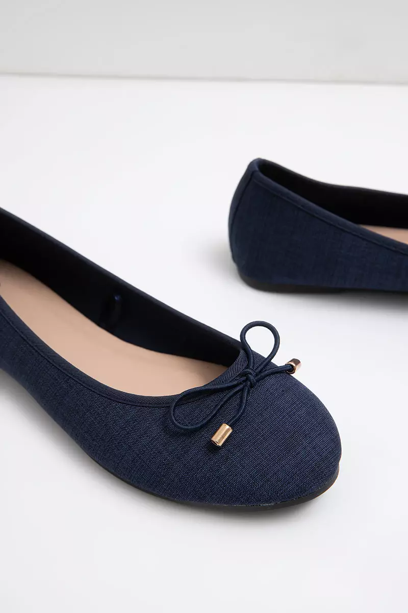Sofia Frilia Stripe Flat Denim Blue