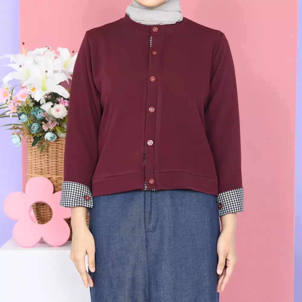 Listy Cardigan Knit - Burgundy M19624 R34S1