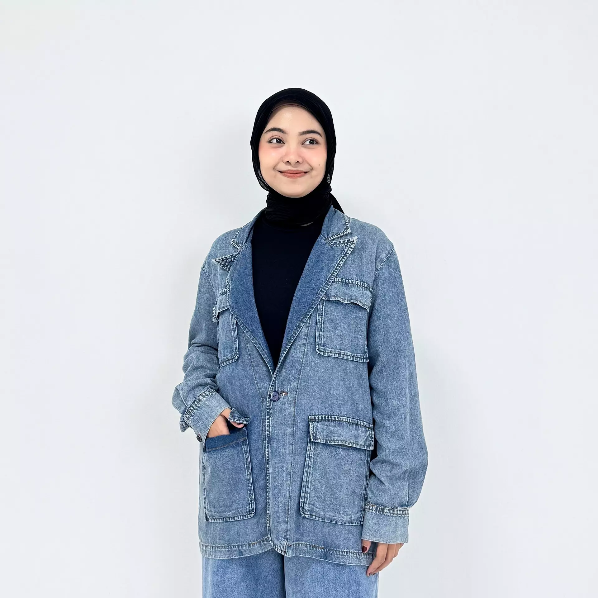 Meiza Set Denim Pants SNOW BLUE