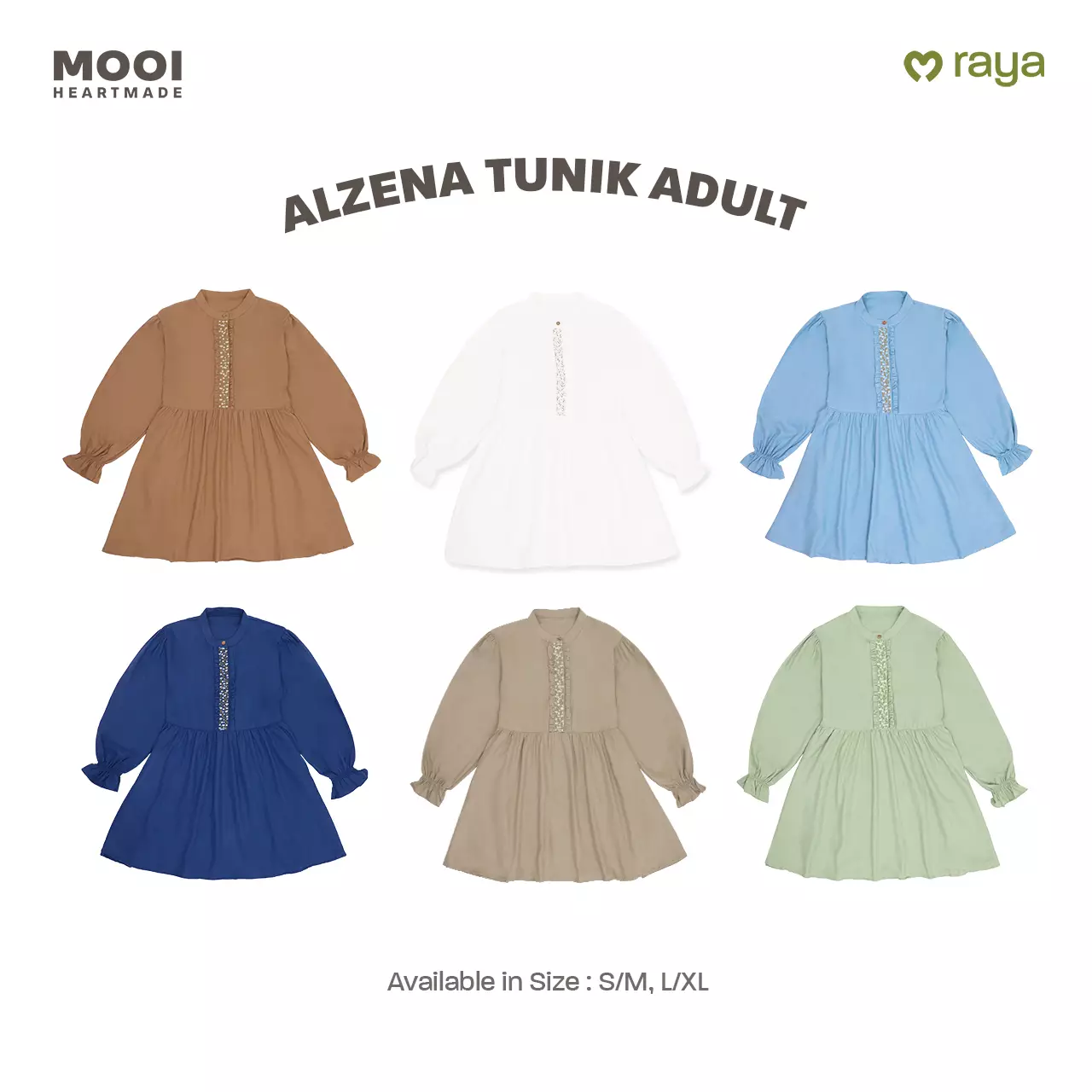 Mooi Tunik Wanita Atasan Wanita Raya Collection Alzena Tunic - White