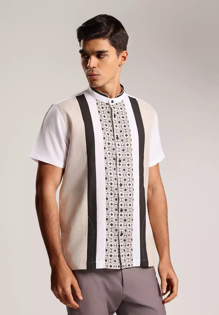 MOC Kemeja Koko Lengan Pendek Pria Ruwais - Khaki